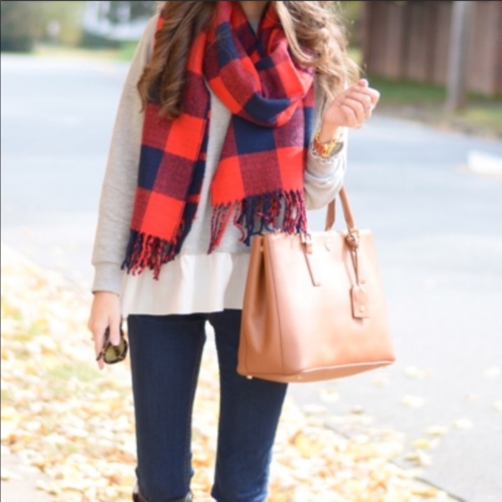 Topshop Double Faced Plaid Scarf